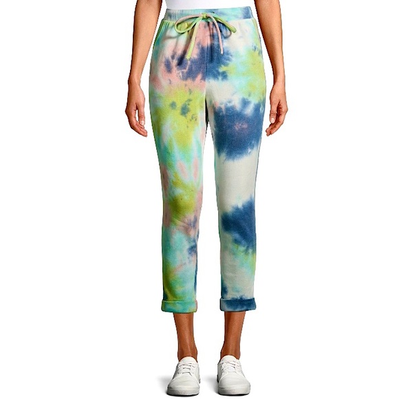 Sunset & Sixth Womens Juniors Cozy Tie Dye Jogger Sweatpants Size Medium 7/9 NEW - Picture 1 of 13